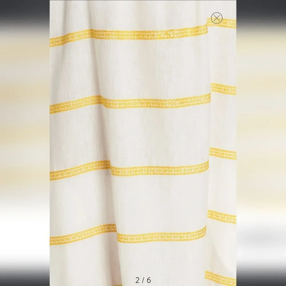 TORY BURCH Ruffle-Trimmed Embroidered Linen and Cotton-Blend Mini Dress Size‎ S